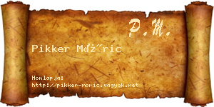 Pikker Móric névjegykártya